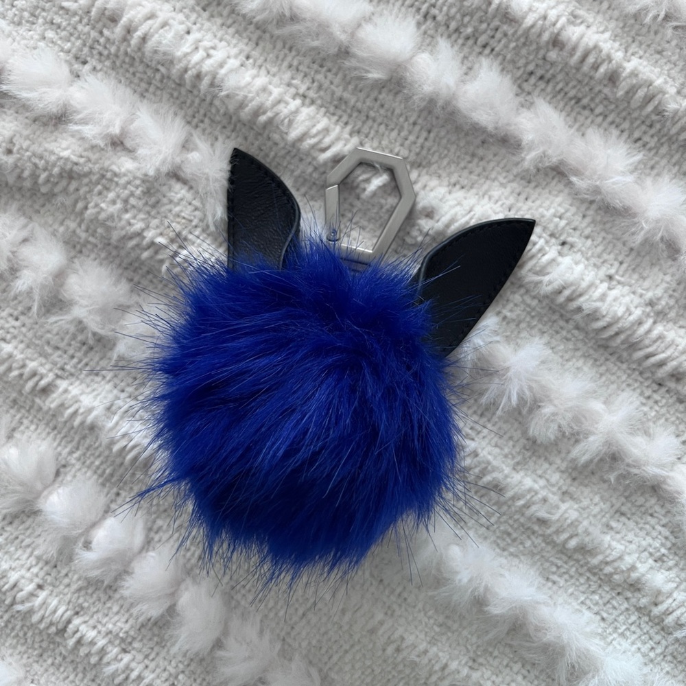 Kendall & Kylie Blue Fur Pom Pom Keychain